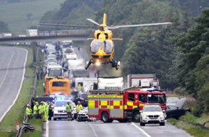 air ambulance at crash site